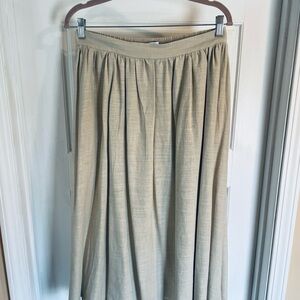 Nine West Elastic Waist Midi Skirt — Light Beige